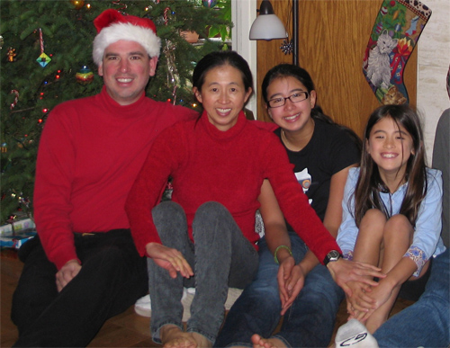My brother and his wife Rebecca Shen, with their daughters Maya (left) and Katrina (right)